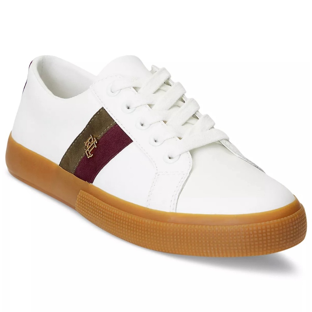 Capsule Wardrobe Alert! Ralph Lauren White Sneakers Minimalist Low-Top Design.